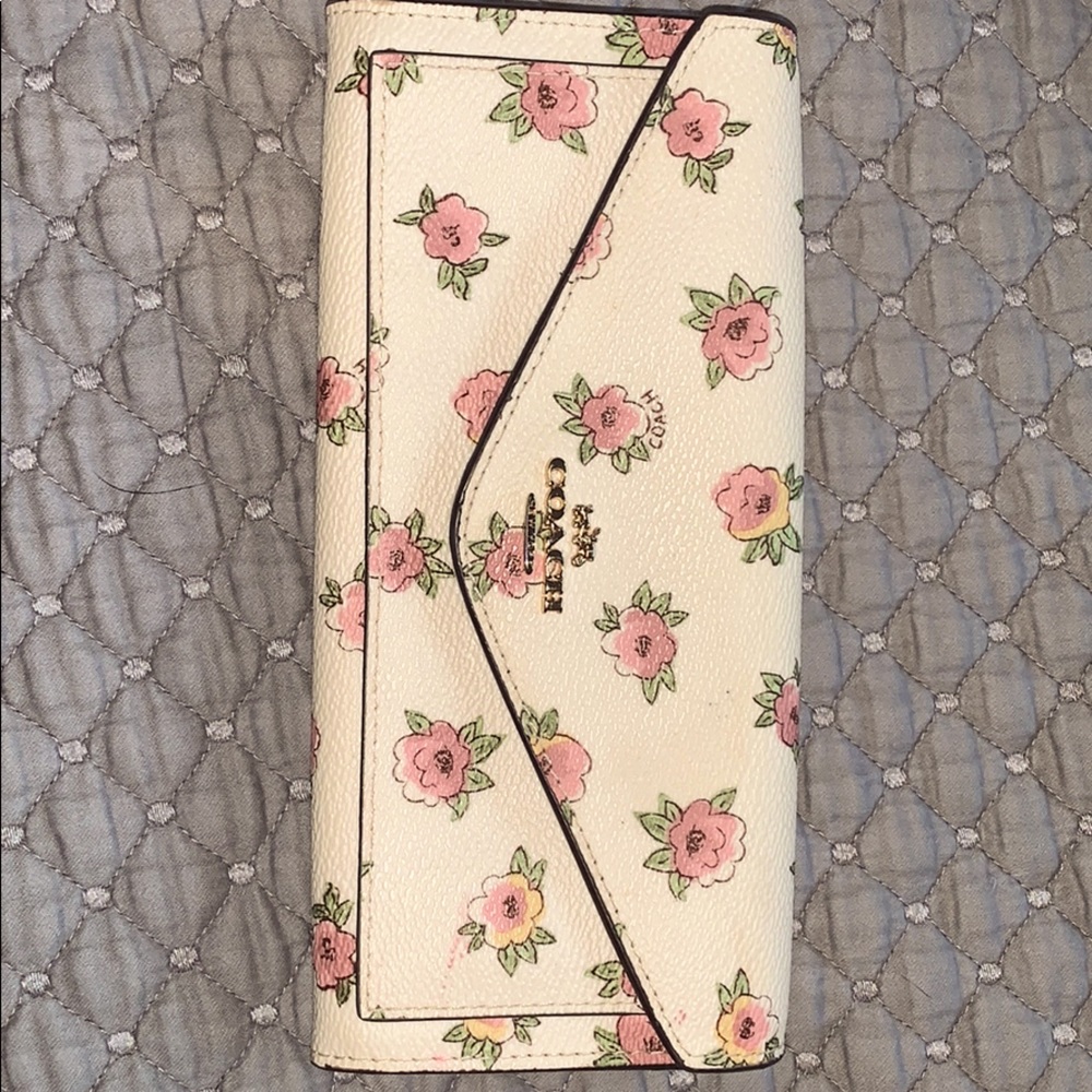 Coach Flowered Wallet- Never been used!